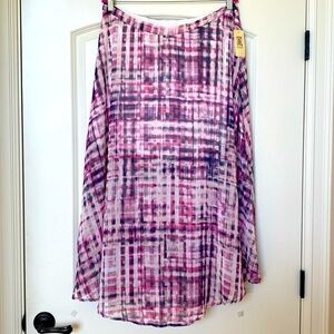 NWT Decree Maxi Skirt Women’s XL shattered plaid Artsy Gypsy Boho sheer Fairy